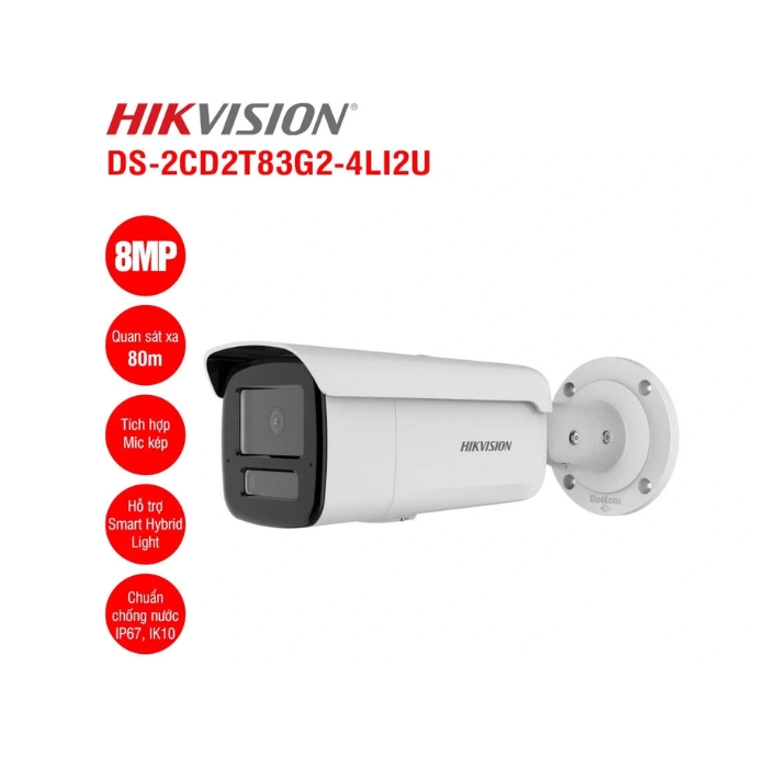 Camera IP 8MP Hikvision DS-2CD2T83G2-4LI2U - góc nhìn tổng thể