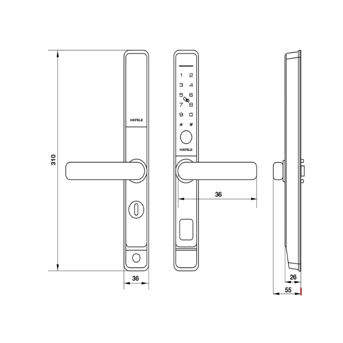 Khóa cửa thông minh Hafele cửa nhôm DL6600-SW - hình 4