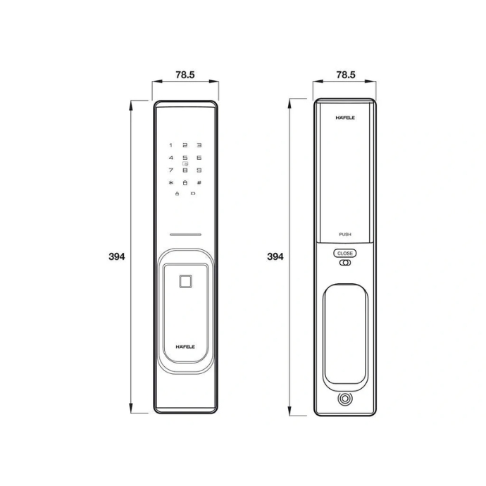 Khóa cửa thông minh Hafele PP8100 - chi tiết