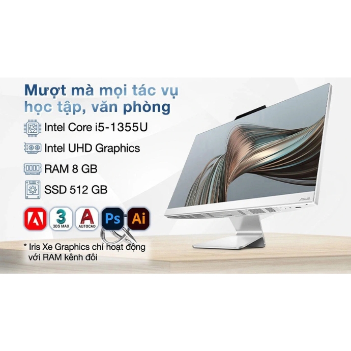 Máy tính để bàn All in one Asus A3402WVAK-WPC104W (Intel Core i5-1335U / 8GB / 512GB / 23.8 inch FHD / Win 11) - hình 7